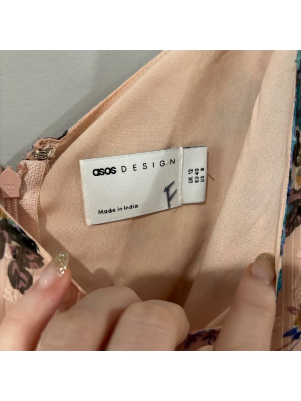 ASOS Pink Floral Print Dress Size 8 - Picture 4 of 7
